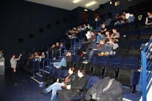Students at Atrium Short Film Screening